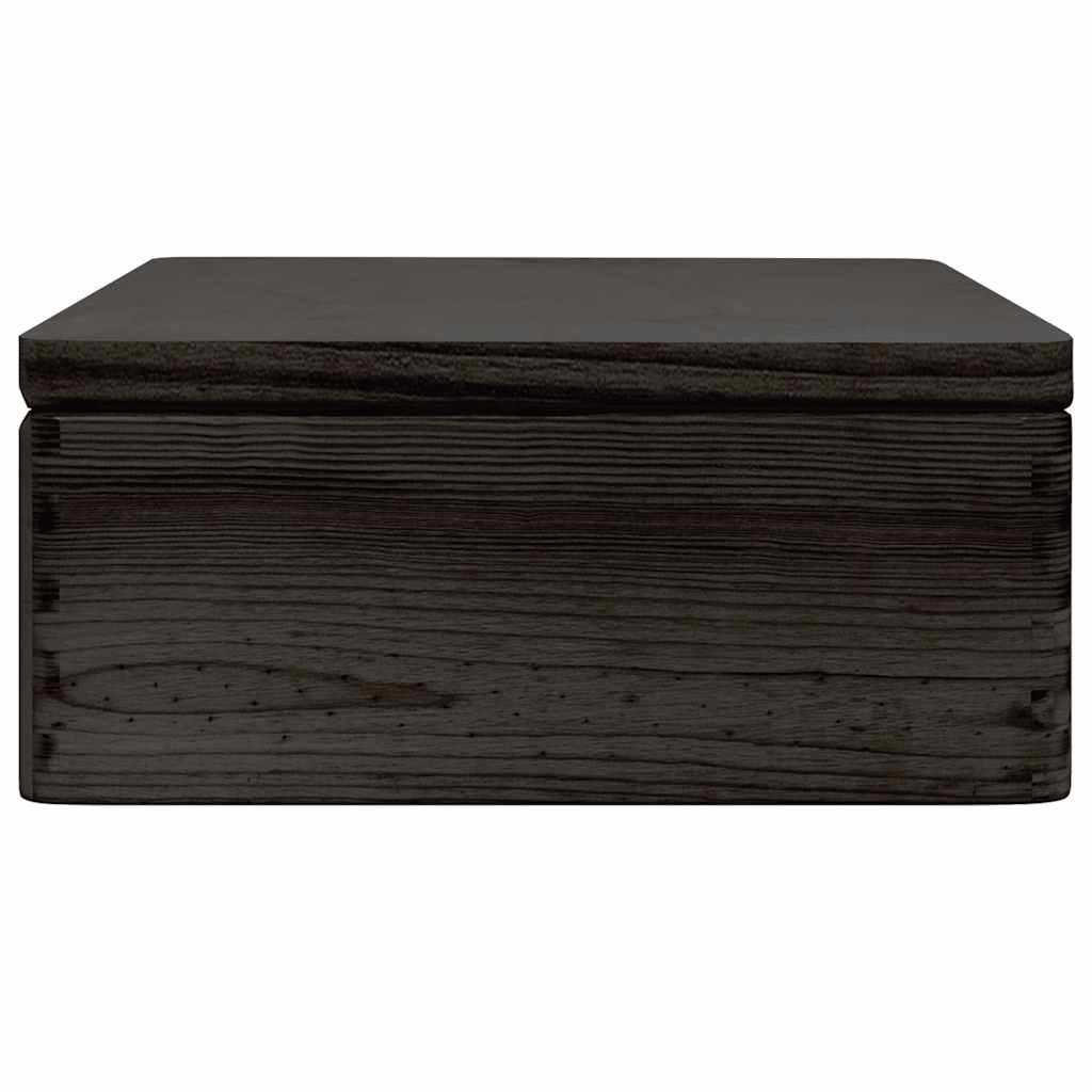 Drvena kutija s poklopcem crna 40x30x13 cm puno drvo bor
