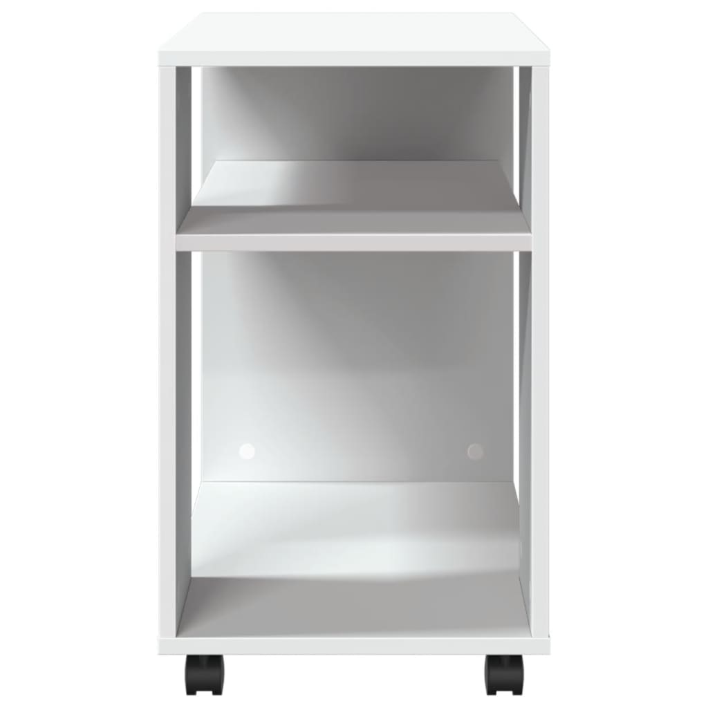 Bočni stolić s kotačima bijeli 70x35x60 cm konstruirano drvo