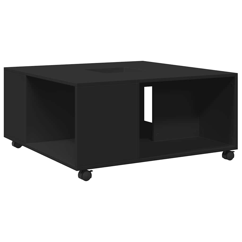 Stolić za kavu crni 80 x 80 x 40 cm od konstruiranog drva