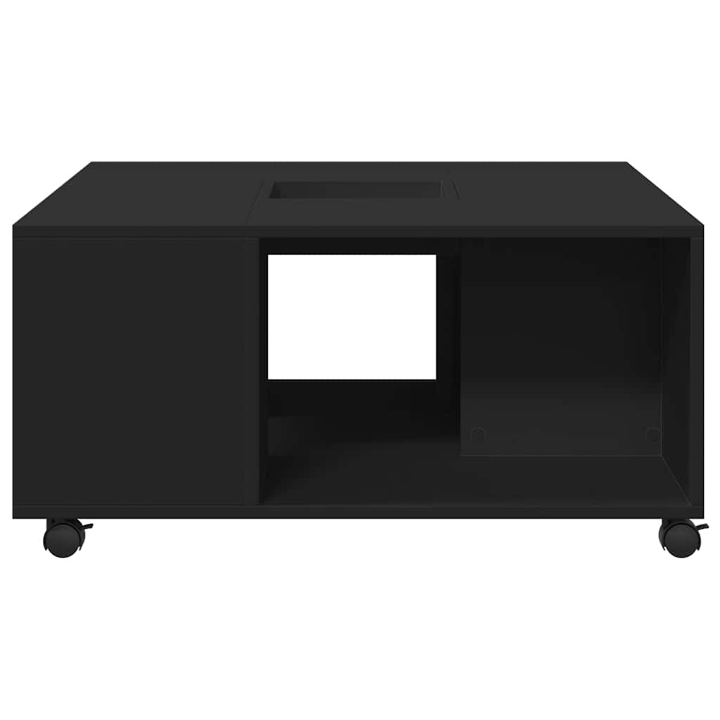 Stolić za kavu crni 80 x 80 x 40 cm od konstruiranog drva