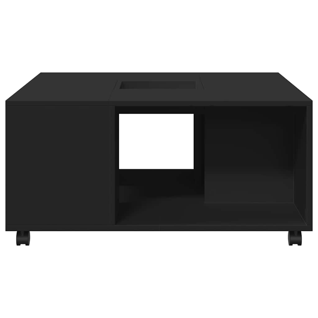 Stolić za kavu crni 80 x 80 x 40 cm od konstruiranog drva