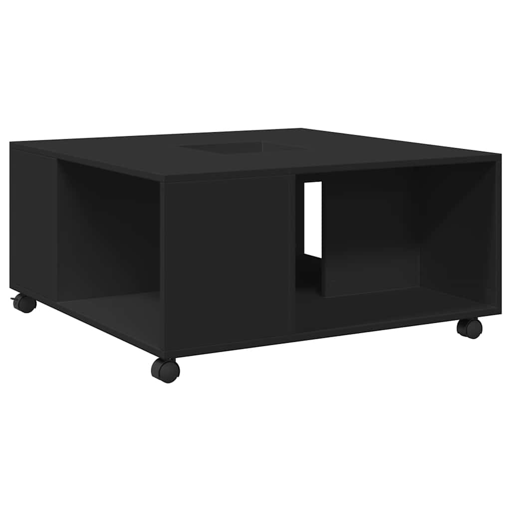 Stolić za kavu crni 80 x 80 x 40 cm od konstruiranog drva