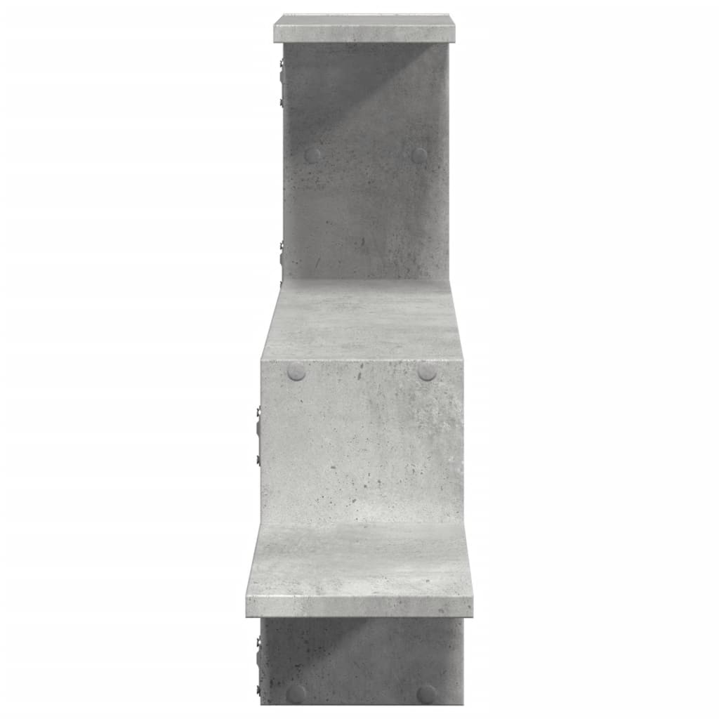 Zidna polica siva boja betona 104x15x49 cm konstruirano drvo