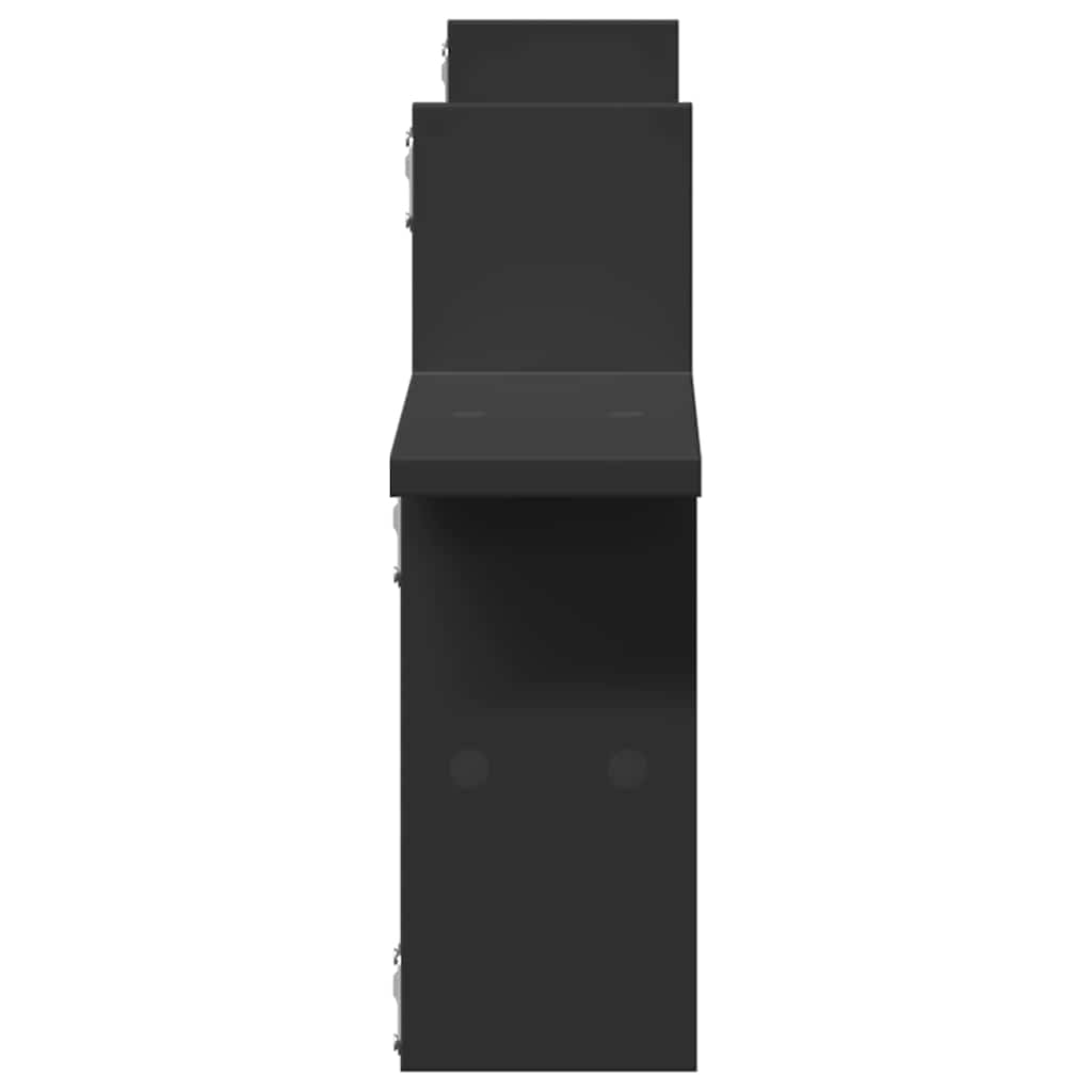 Zidne police 2 kom crne 38x12x38 cm od konstruiranog drva