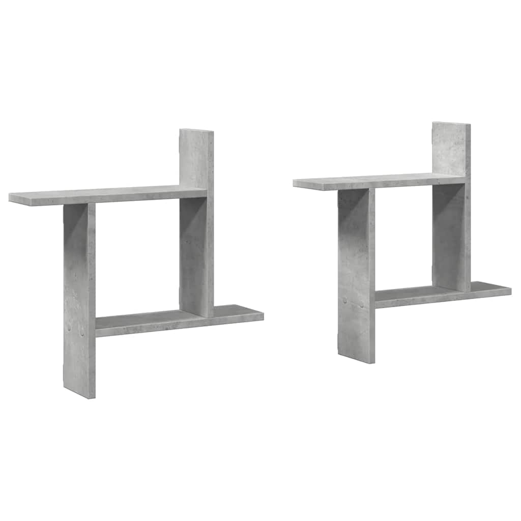 Zidne police 2 kom boja betona 50x12x50cm od konstruiranog drva