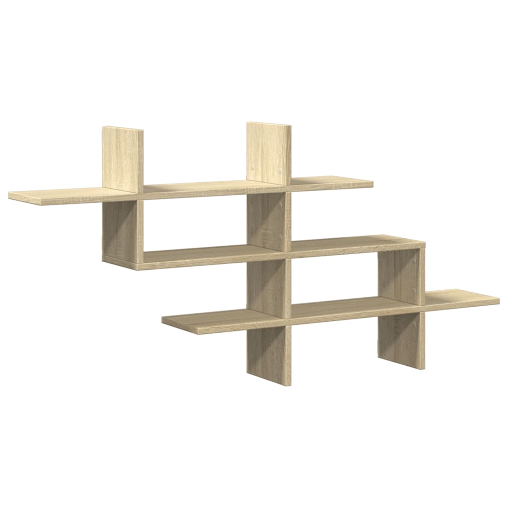 Zidna polica boja hrasta 124,5x18x60,5 cm konstruirano drva