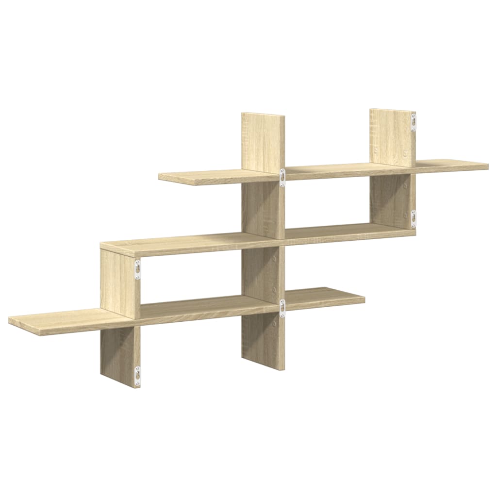 Zidna polica boja hrasta 124,5x18x60,5 cm konstruirano drva