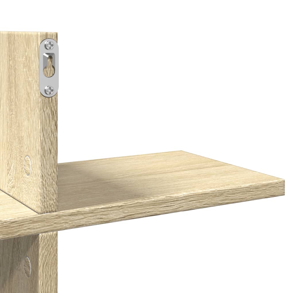 Zidna polica boja hrasta 124,5x18x60,5 cm konstruirano drva