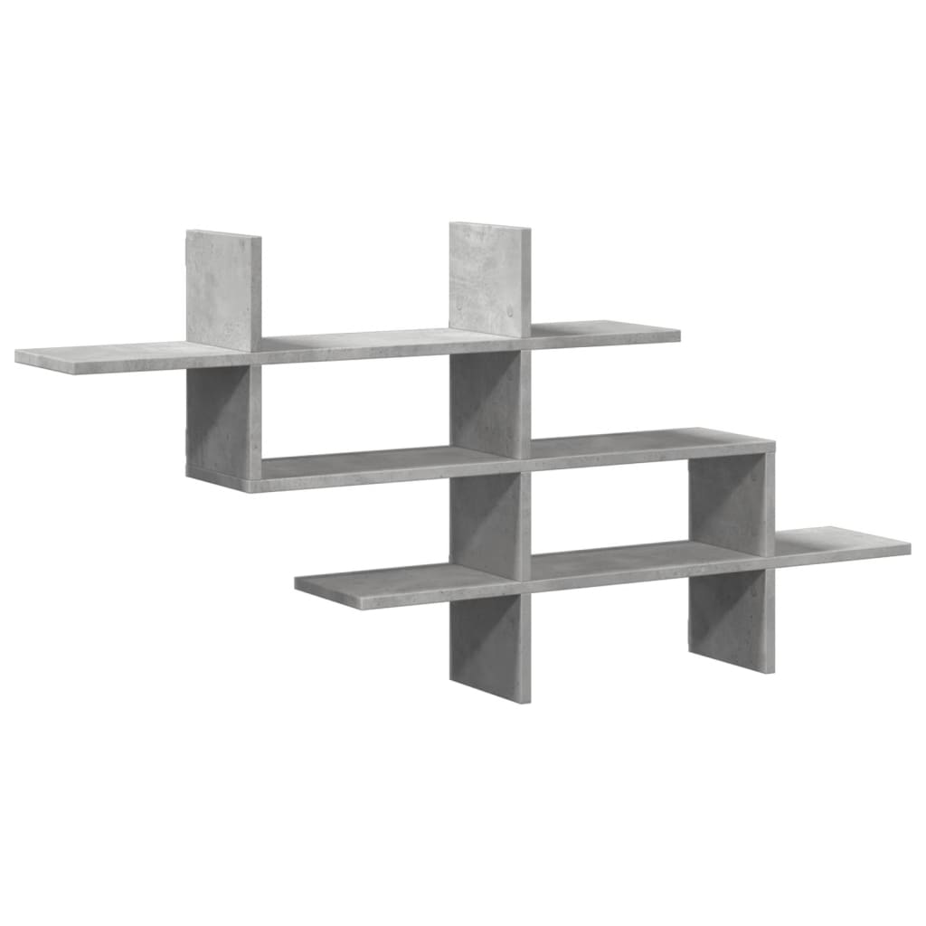 Zidna polica siva boja betona 124,5x18x60,5cm konstruirano drvo