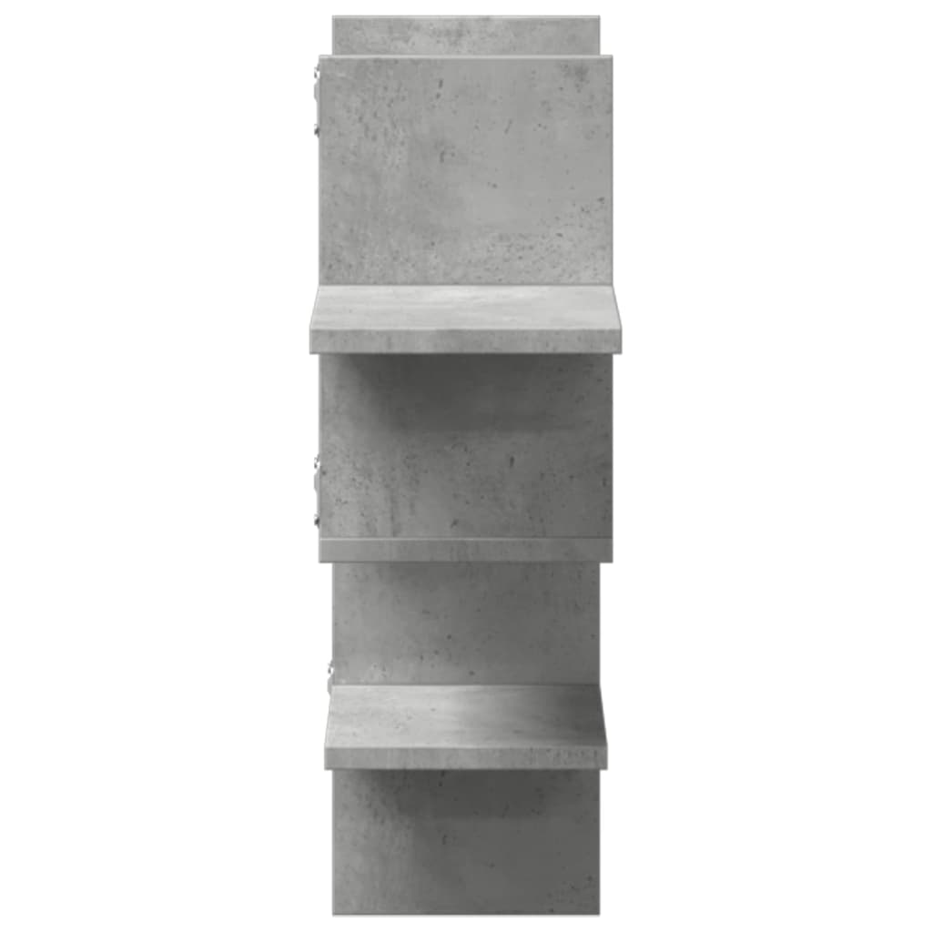 Zidna polica siva boja betona 124,5x18x60,5cm konstruirano drvo