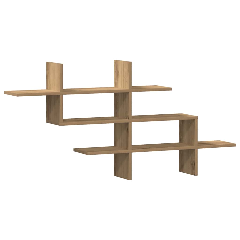 Zidna polica boja hrasta 124,5x18x60,5 cm konstruirano drva