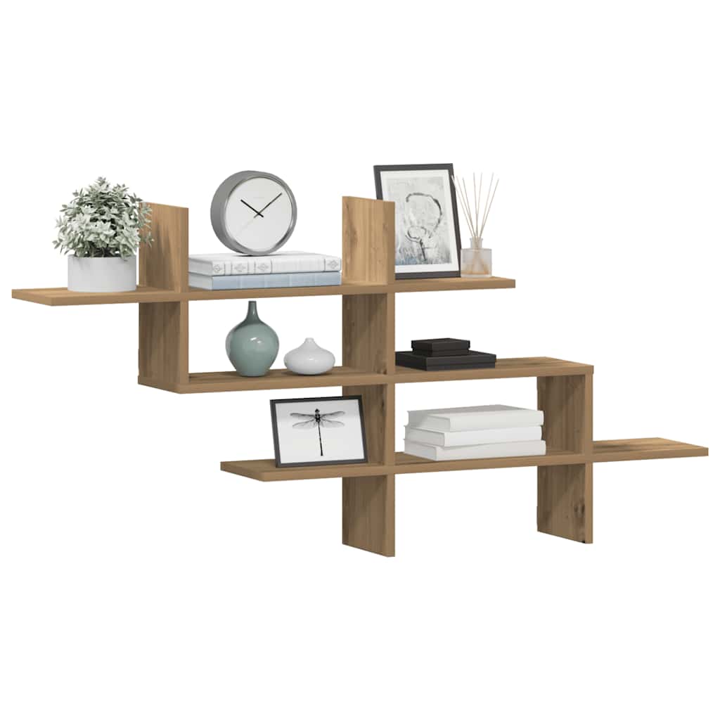 Zidna polica boja hrasta 124,5x18x60,5 cm konstruirano drva
