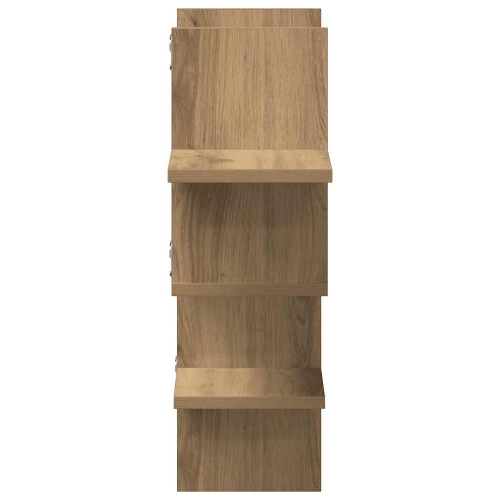 Zidna polica boja hrasta 124,5x18x60,5 cm konstruirano drva