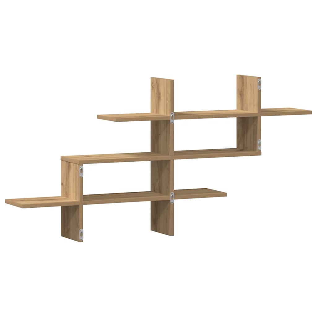 Zidna polica boja hrasta 124,5x18x60,5 cm konstruirano drva