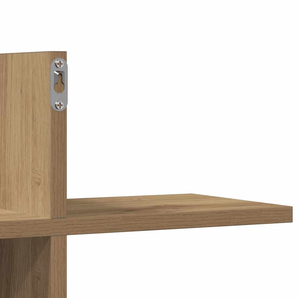 Zidna polica boja hrasta 124,5x18x60,5 cm konstruirano drva