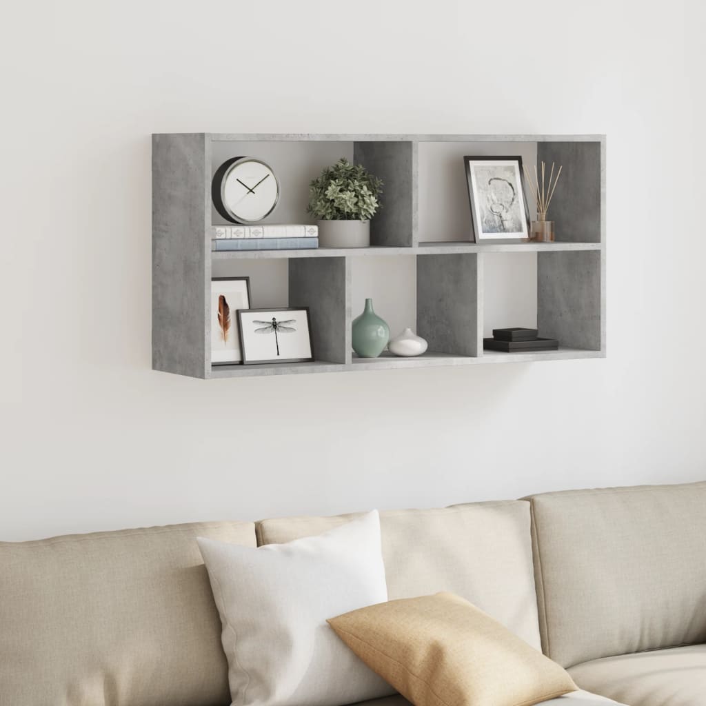 Zidna polica siva boja betona 100x25x50 cm konstruirano drvo
