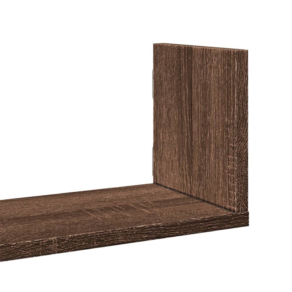 Zidne police 3 kom boja smeđeg hrasta 58x18x18 cm drvene