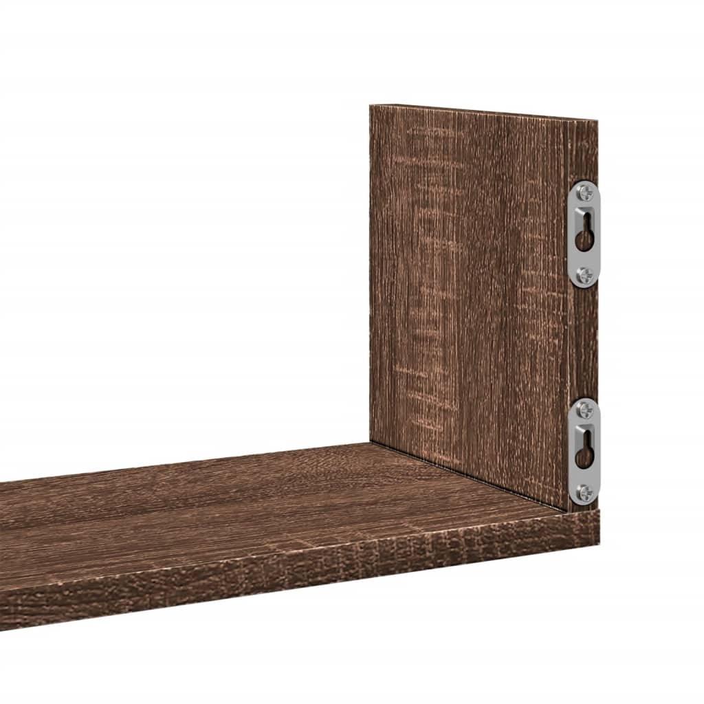 Zidne police 3 kom boja smeđeg hrasta 58x18x18 cm drvene