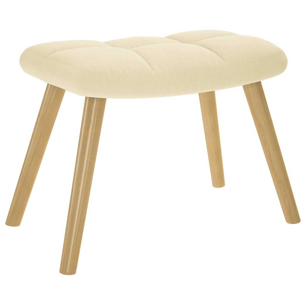 Stolica za opuštanje s tabureom od tkanine krem