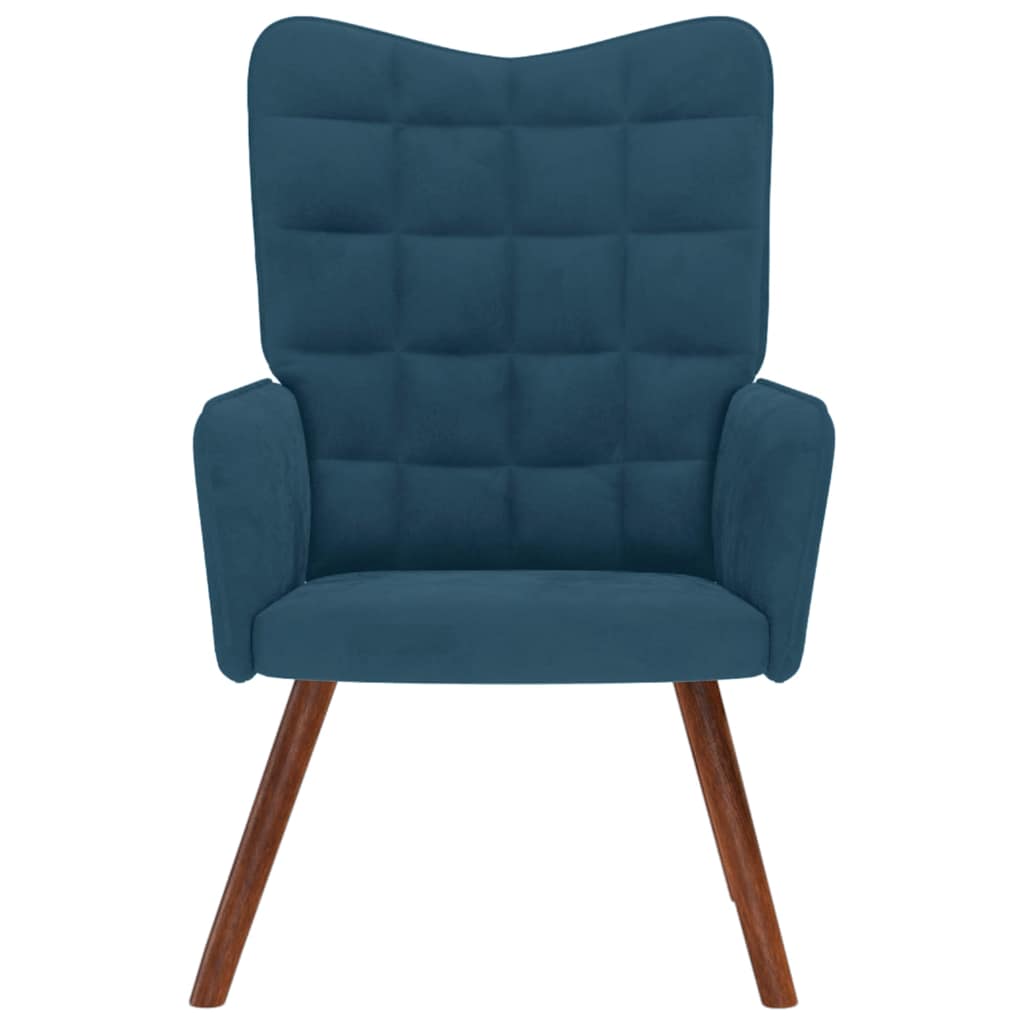 Stolica za opuštanje plava baršunasta