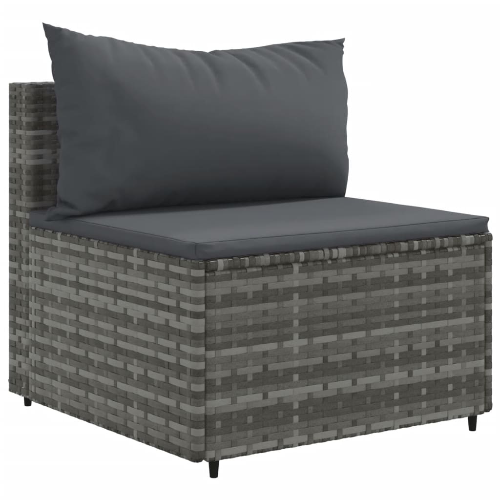 9-dijelni set vrtnih sofa od poliratana s jastucima sivi