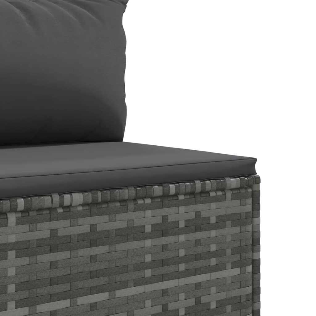 9-dijelni set vrtnih sofa od poliratana s jastucima sivi