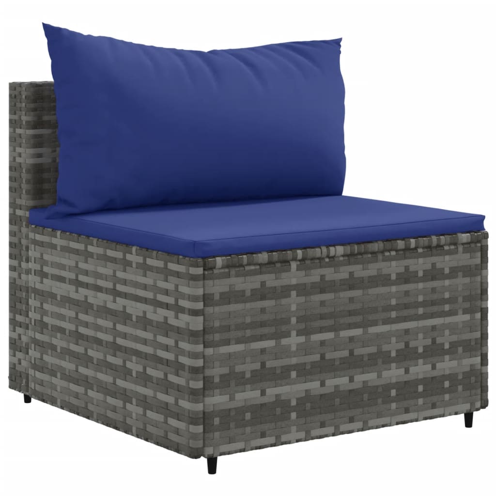 11-dijelni set vrtnih sofa od poliratana s jastucima sivi