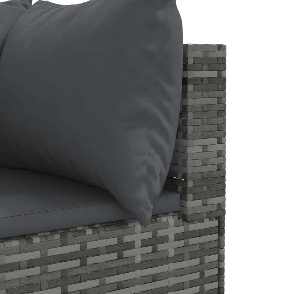 10-dijelni set vrtnih sofa od poliratana s jastucima sivi