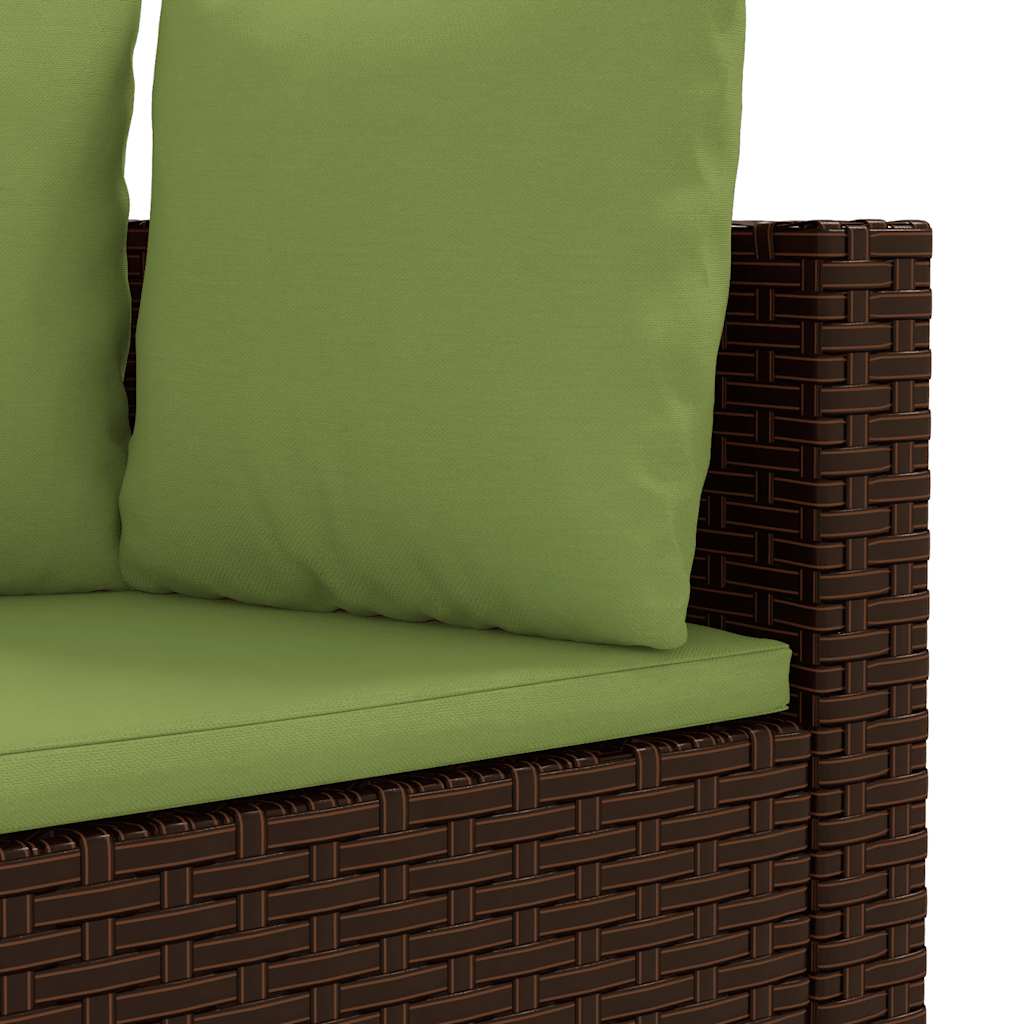 5-dijelni set vrtnih sofa s jastucima poliratan smeđi