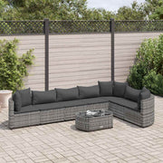 8-dijelni set vrtnih sofa od poliratana s jastucima sivi