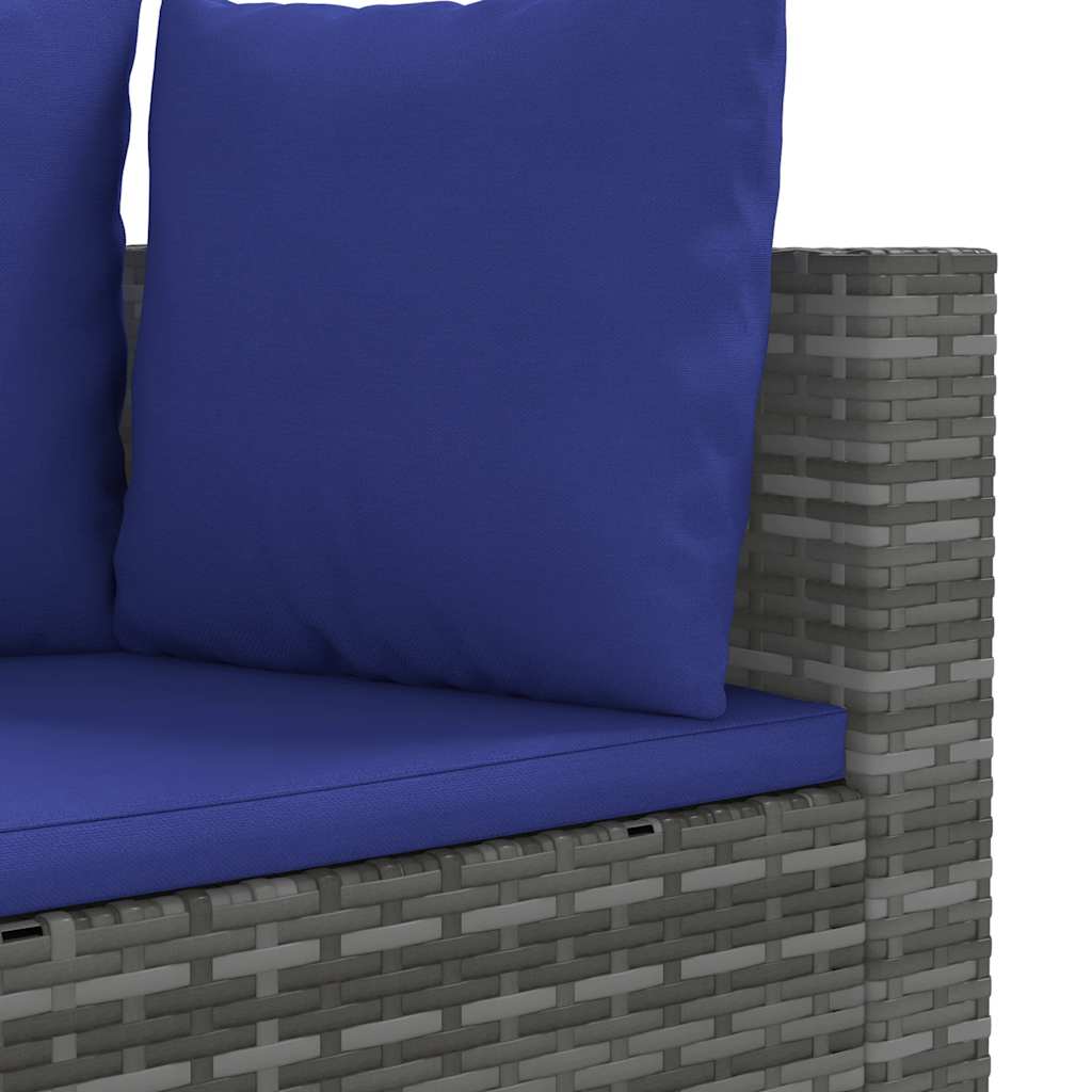 6-dijelni set vrtnih sofa od poliratana s jastucima sivi