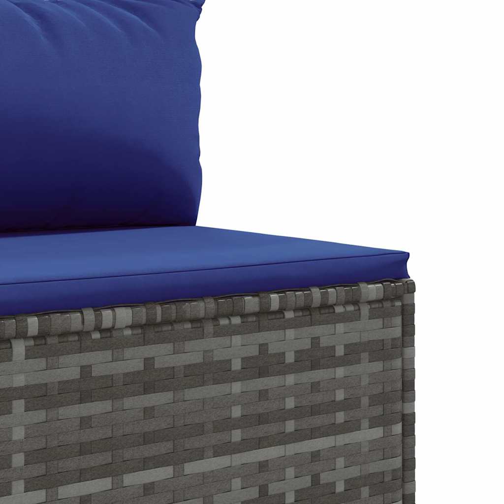 6-dijelni set vrtnih sofa od poliratana s jastucima sivi