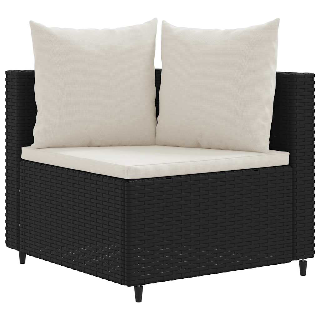 10-dijelni set vrtnih sofa s jastucima crni od poliratana