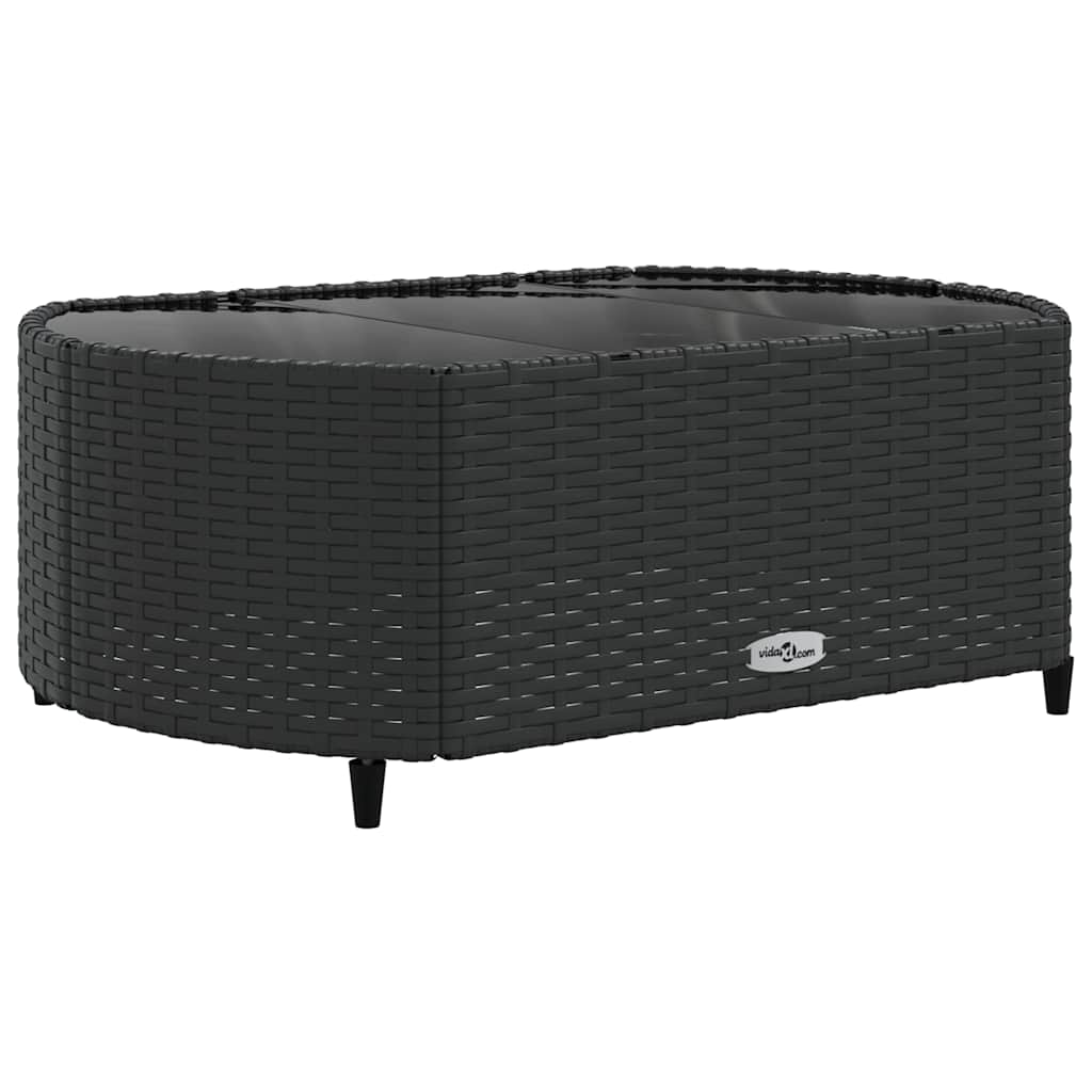 10-dijelni set vrtnih sofa s jastucima crni od poliratana