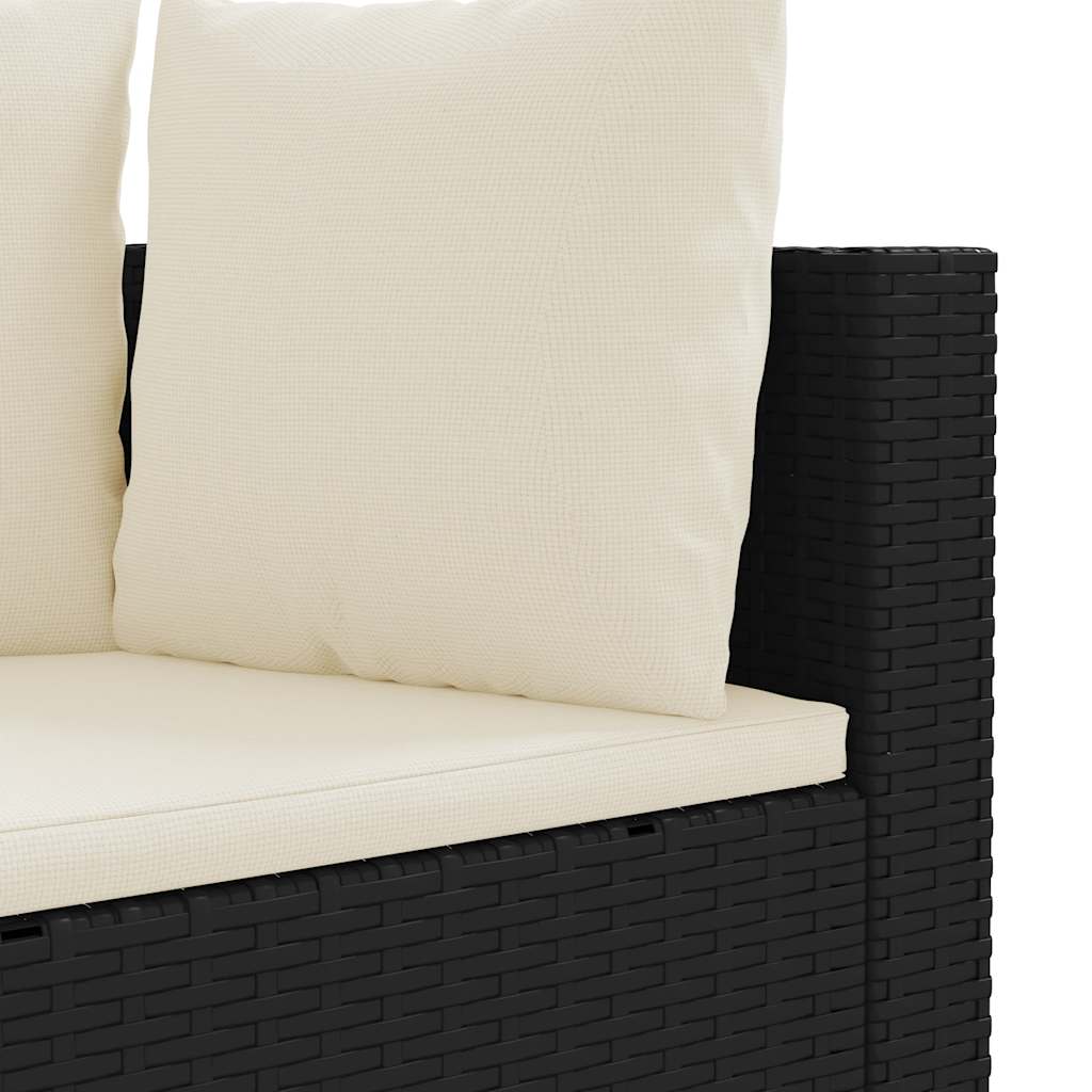 10-dijelni set vrtnih sofa s jastucima crni od poliratana