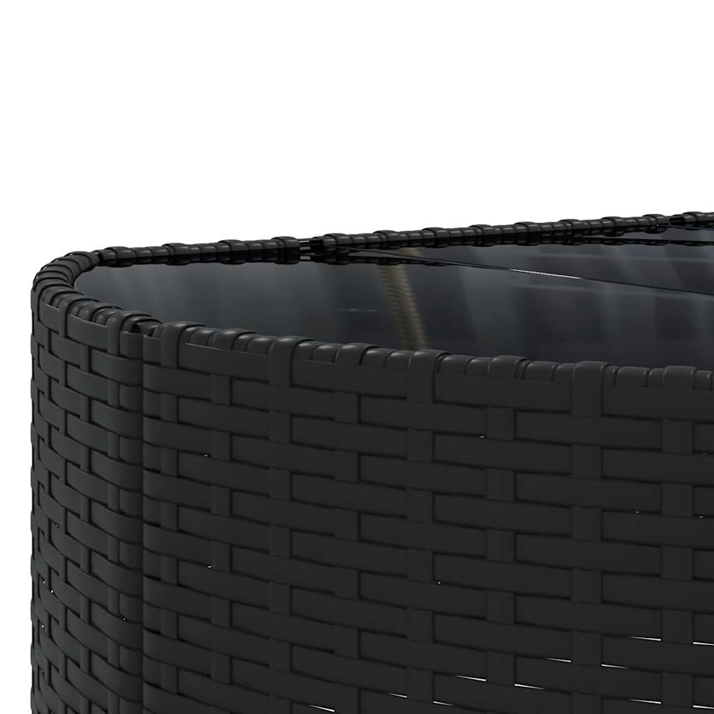 10-dijelni set vrtnih sofa s jastucima crni od poliratana