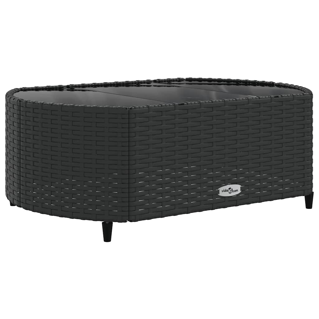 6-dijelni set vrtnih sofa s jastucima crni od poliratana