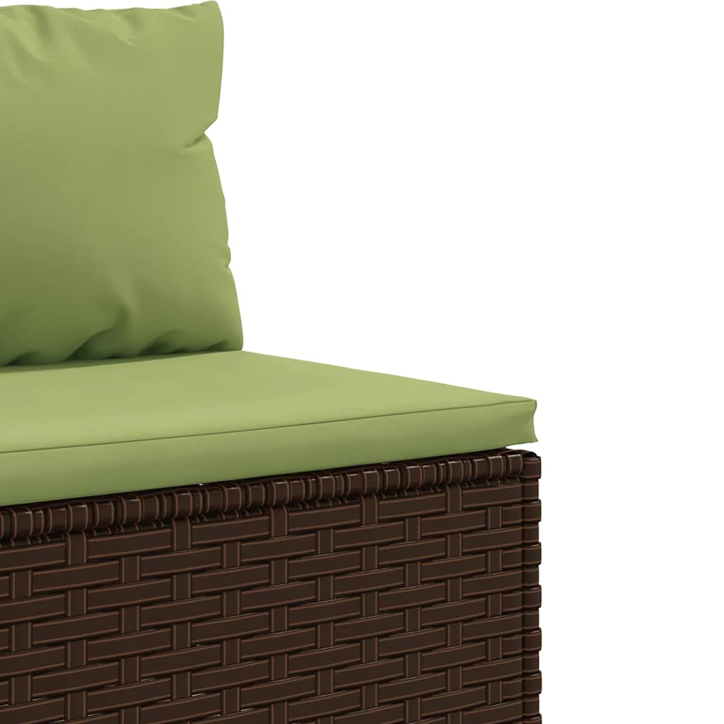 3-dijelni set vrtnih sofa s jastucima smeđi od poliratana