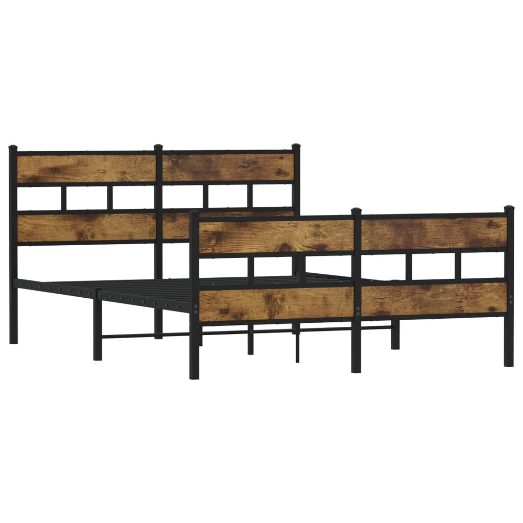 Metalni okvir kreveta bez madraca boja hrasta 150 x 200 cm