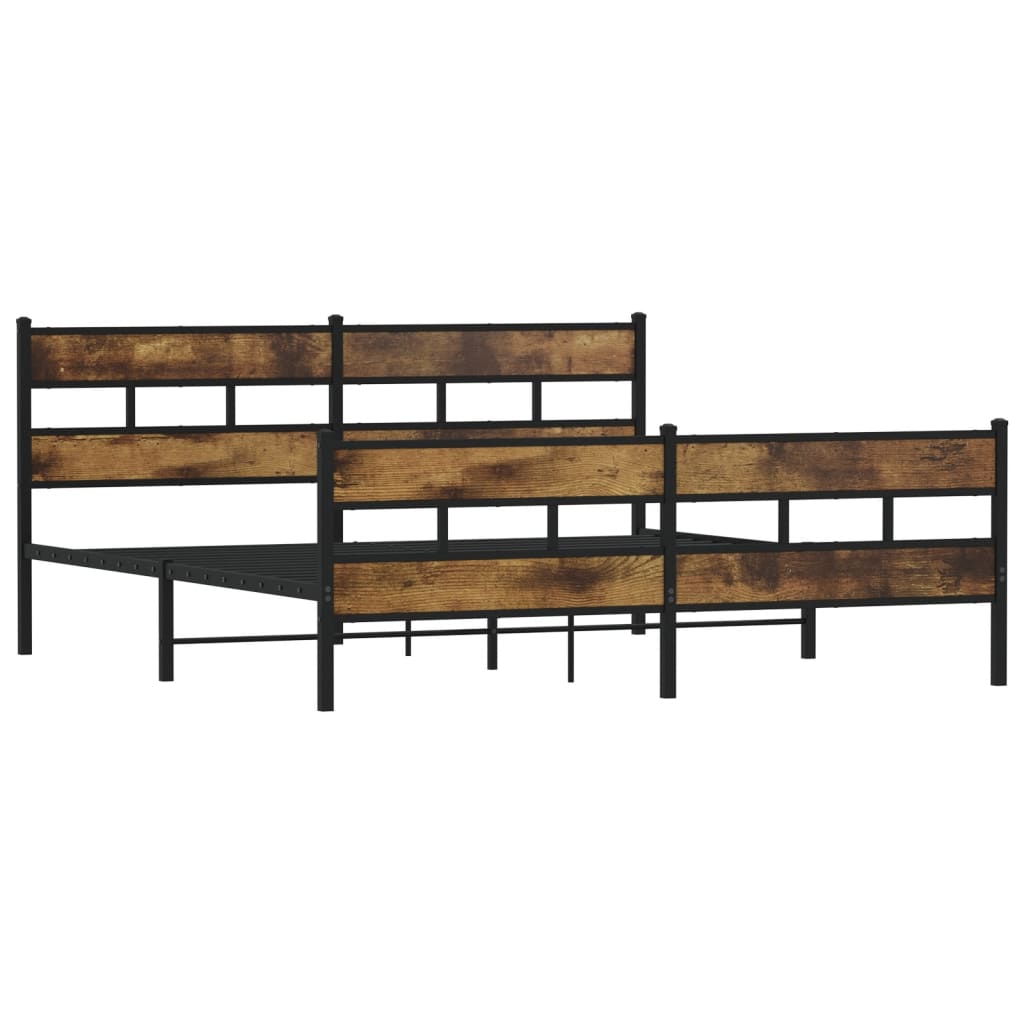 Metalni okvir kreveta bez madraca boja hrasta 183x213 cm