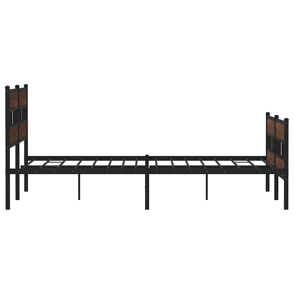 Metalni okvir kreveta bez madraca smeđa boja hrasta 183x213 cm