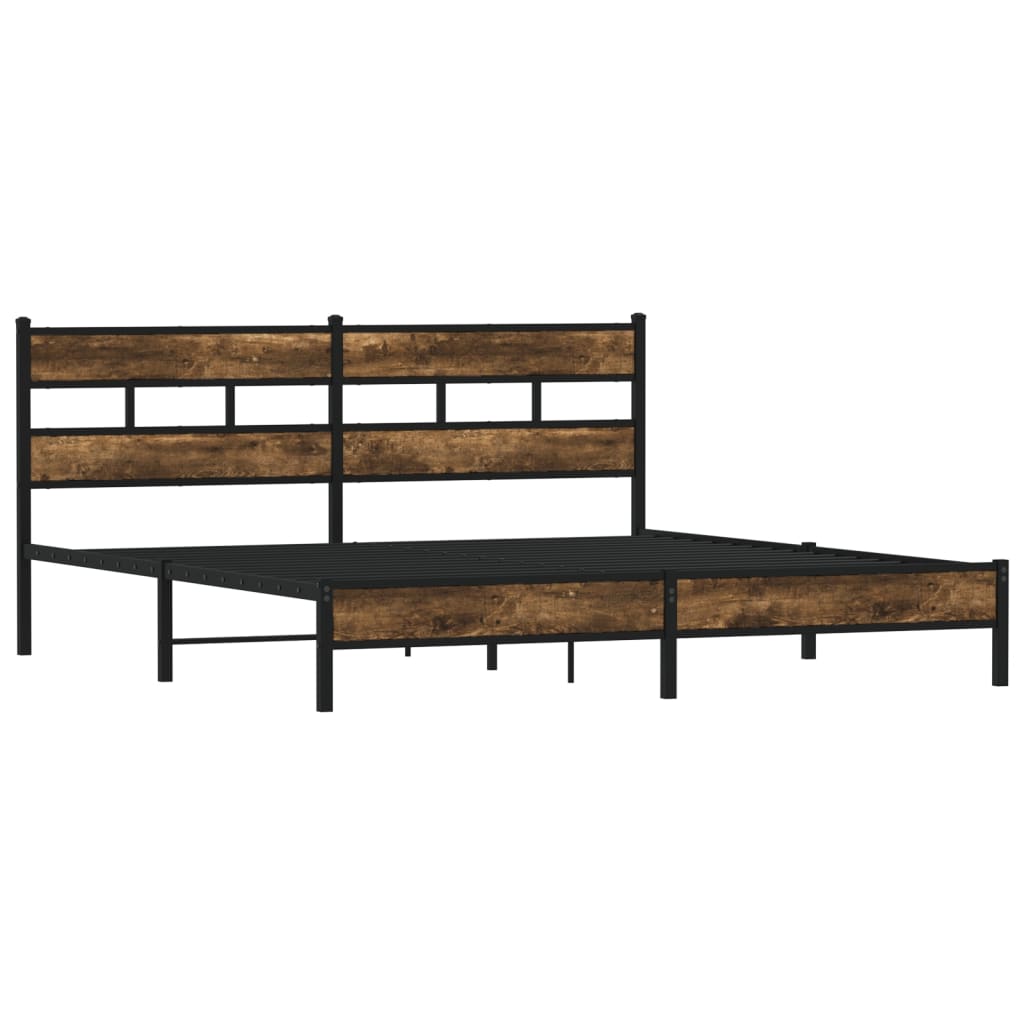 Metalni okvir kreveta bez madraca boja hrasta 183x213 cm