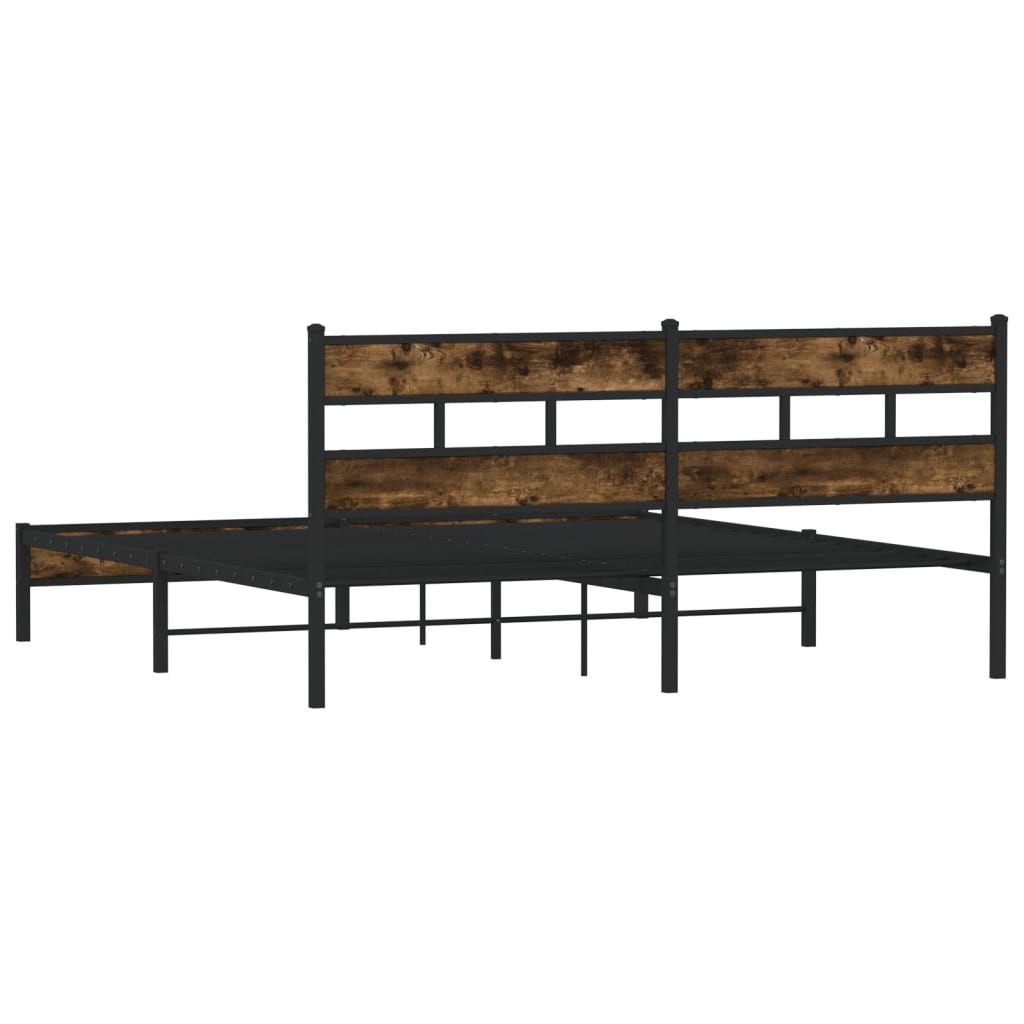 Metalni okvir kreveta bez madraca boja hrasta 200x200 cm