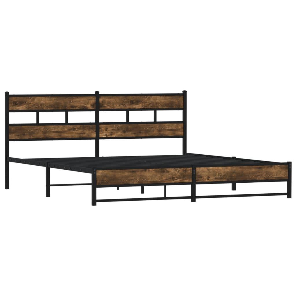 Metalni okvir kreveta bez madraca boja hrasta 180x200 cm