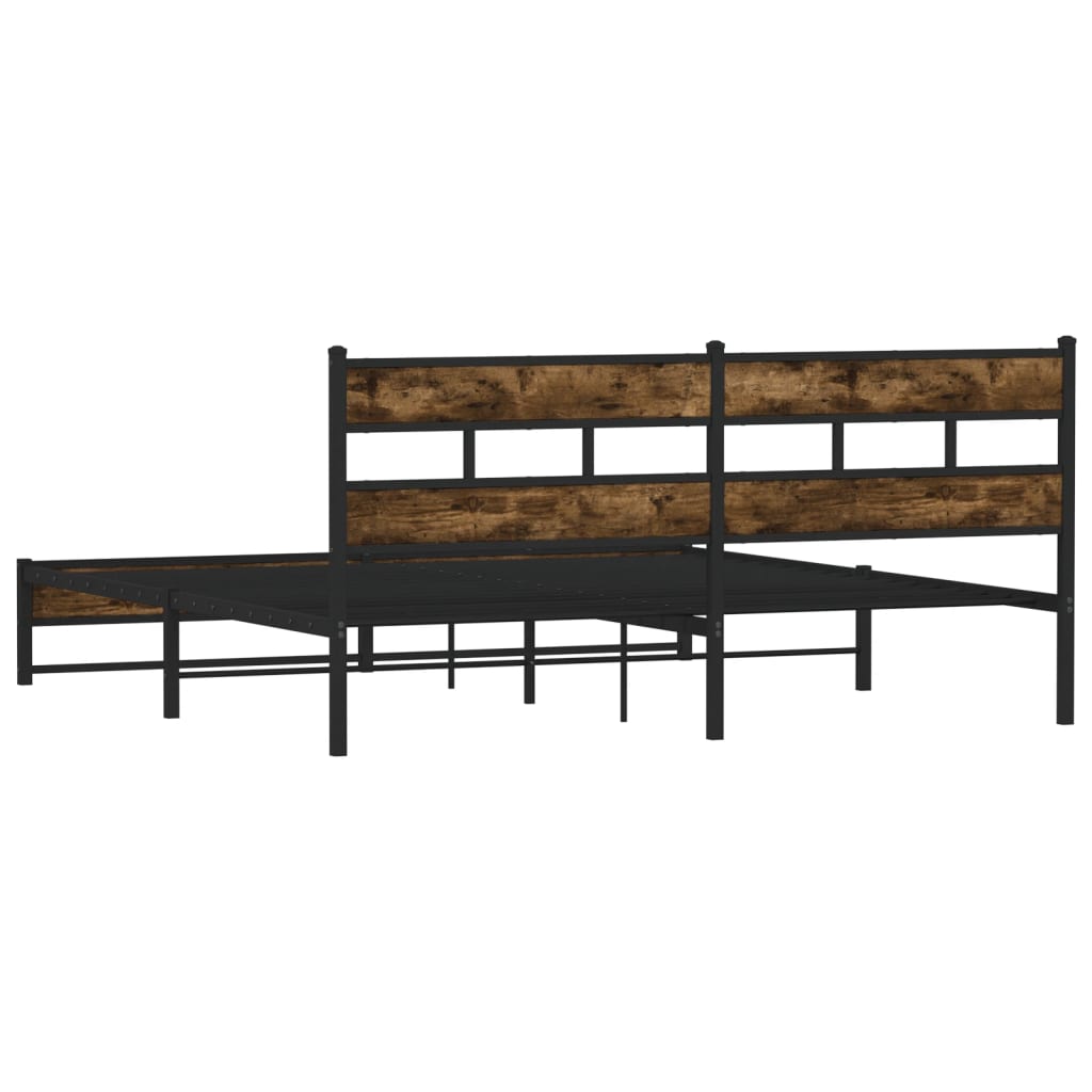 Metalni okvir kreveta bez madraca boja hrasta 180x200 cm