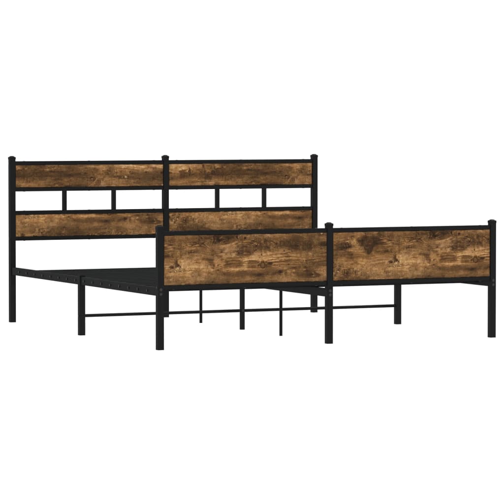 Metalni okvir kreveta bez madraca boja hrasta 200x200 cm