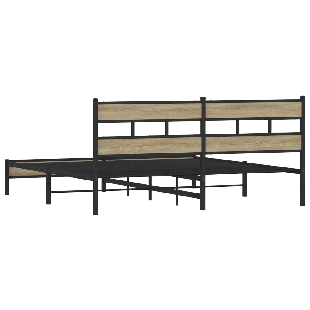 Metalni okvir kreveta bez madraca boja hrasta sonome 180x200 cm