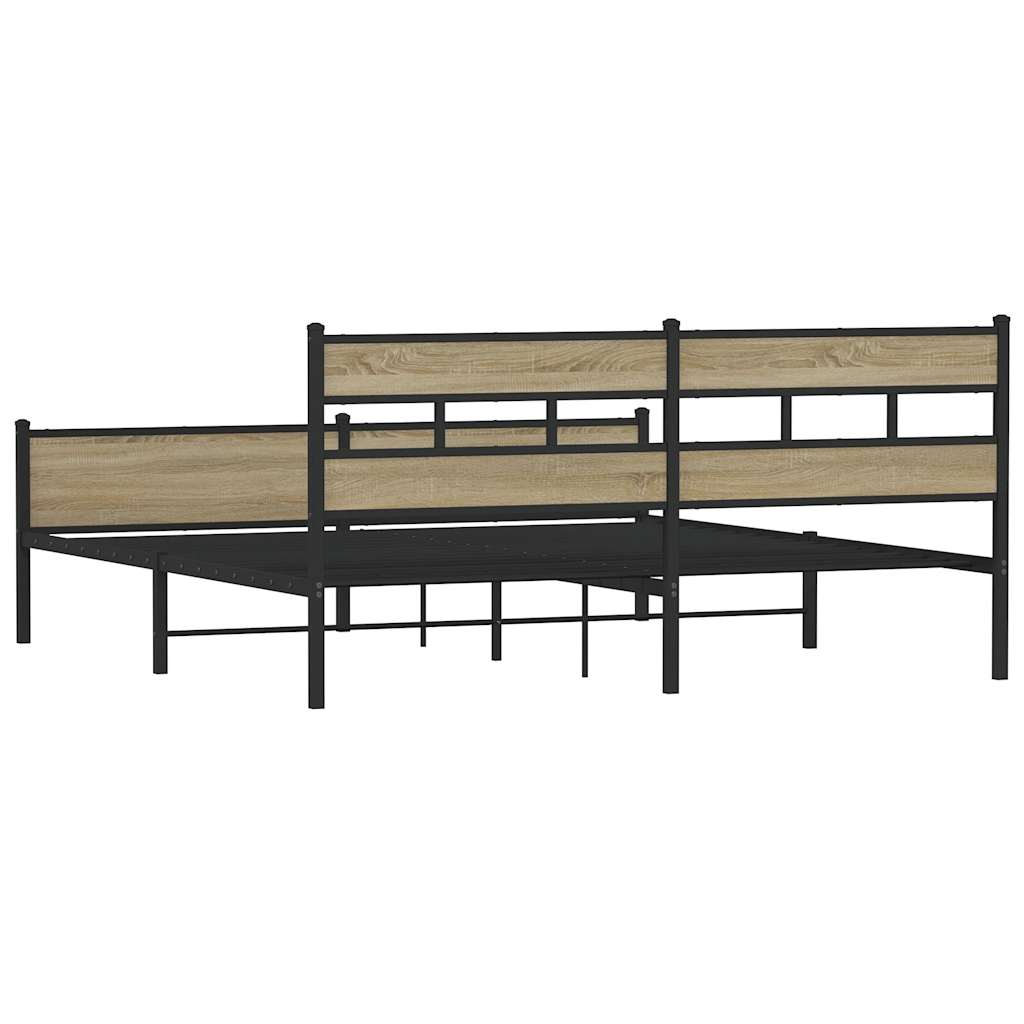 Metalni okvir kreveta bez madraca boja hrasta sonome 180x200 cm
