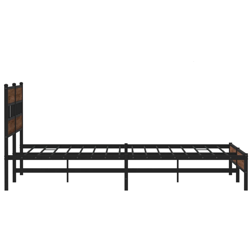 Metalni okvir kreveta bez madraca smeđa boja hrasta 183x213 cm