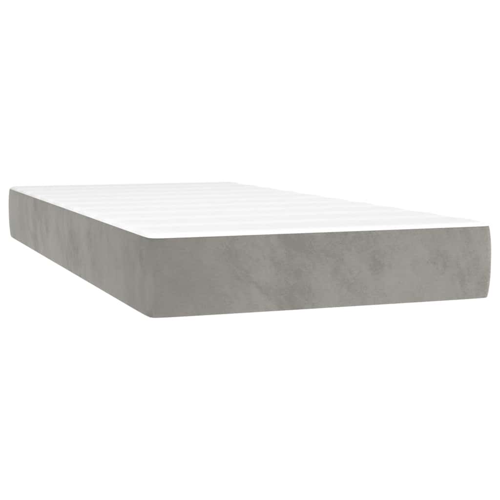 Madrac s oprugama srednje tvrdoće svjetlosivi 80 x 210 x 20 cm baršunasti
